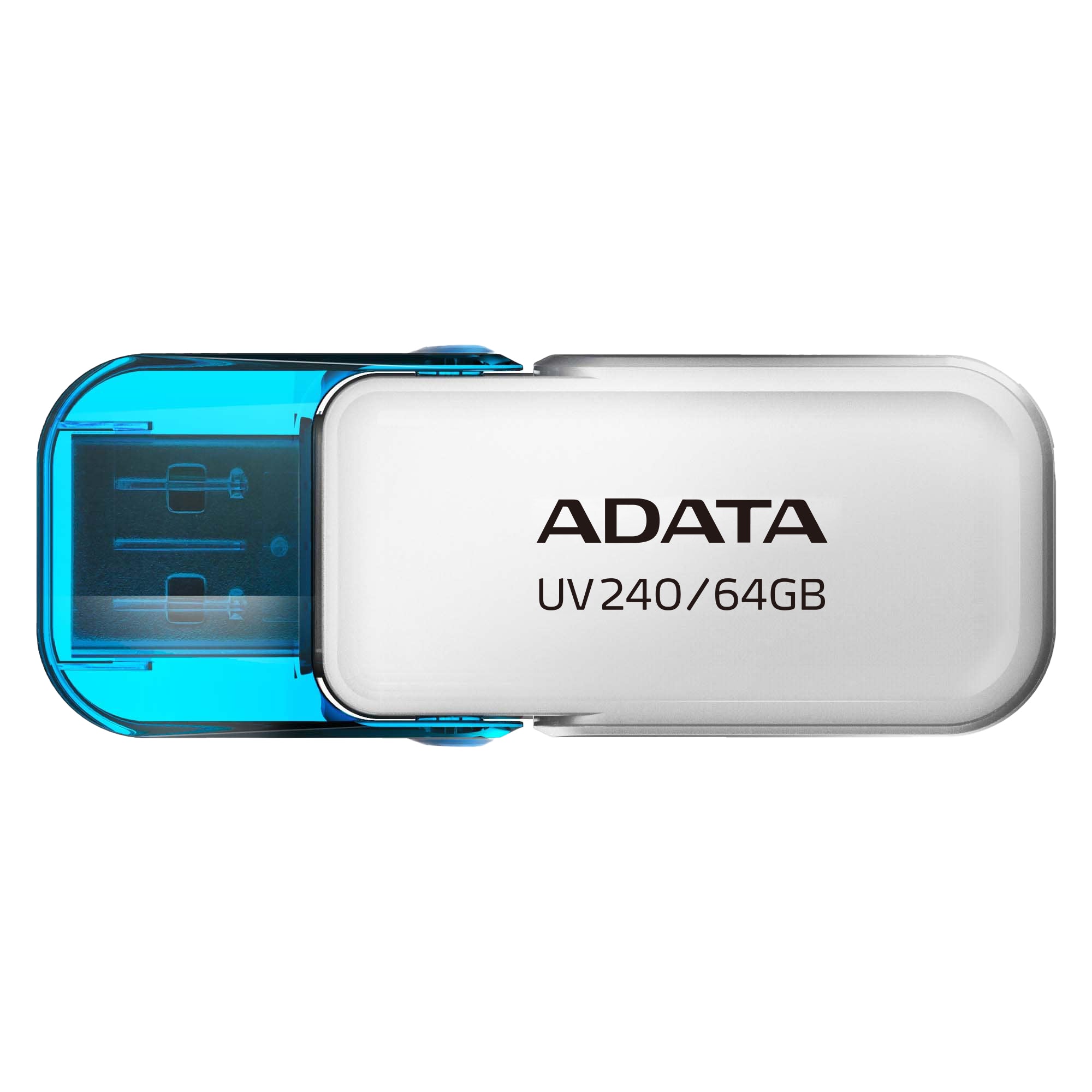 MEMORIA ADATA 64GB USB 2.0 UV240 BLANCO- AZUL (AUV240-64G-RWH)