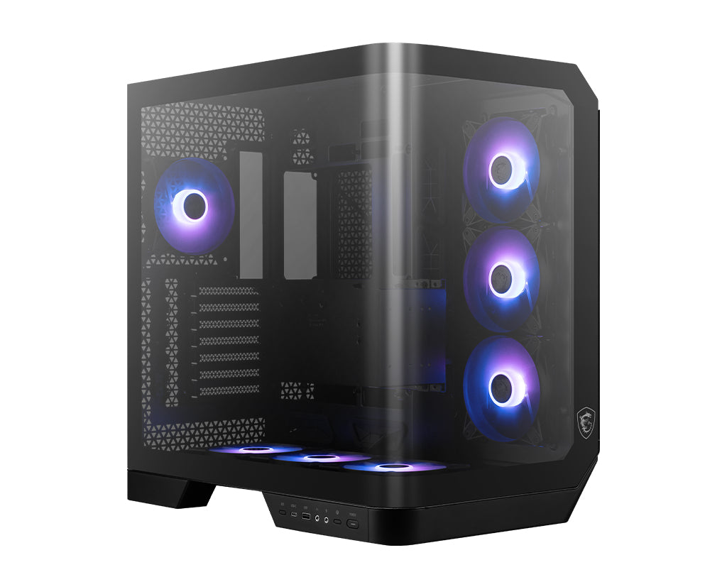 Gabinete MSI MAG PANO 120R PZ Negro Vidrio templado panoramico 4 Micro-ATX/Mini-ITX sin Fuente 1 Ventilador