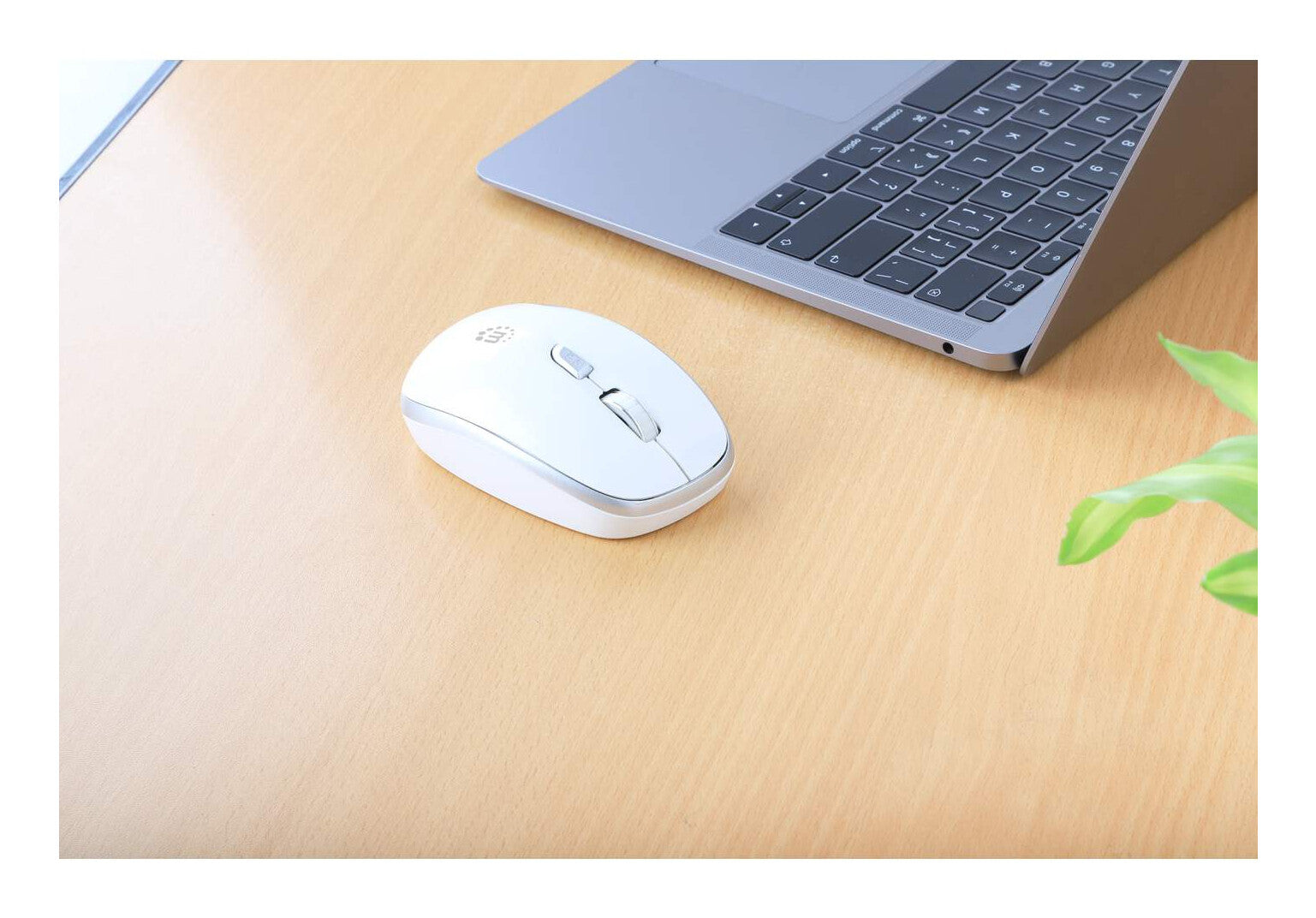 Manhattan Nanorreceptor USB-A, seis botones con rueda de desplazamiento, 800/1200/1600 ppp, contorno agradable para la muñeca, blanco