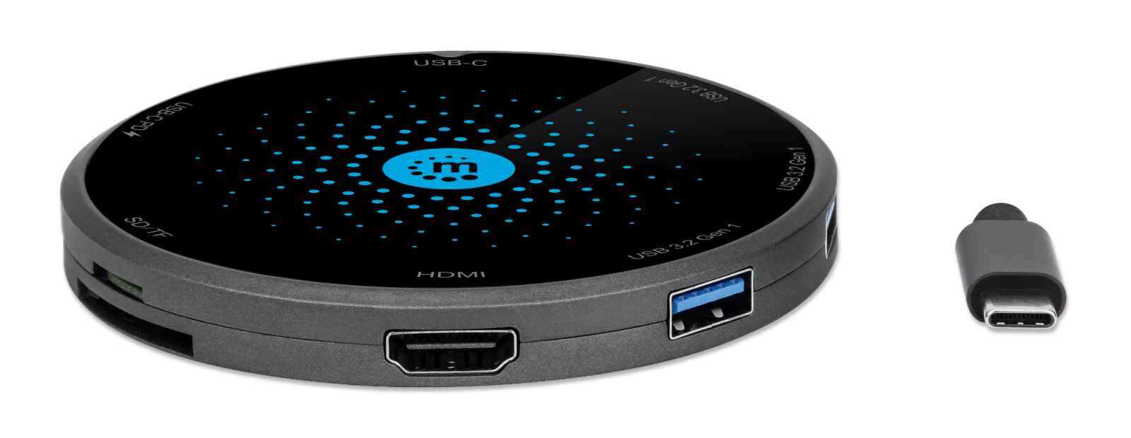 Manhattan Docking USB-C con base de carga inalámbrica