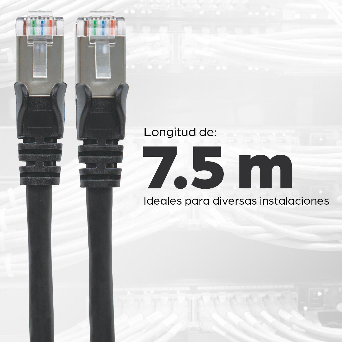Intellinet Cable de Red Cat6a S/FTP, 7.6 m, Negro