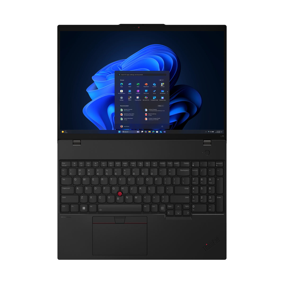 Lenovo ThinkPad L16 Gen 2 (Intel) Intel Core Ultra 7 255U Computadora portátil 40.6 cm (16") WUXGA 16 GB DDR5-SDRAM 512 GB SSD Wi-Fi 6E (802.11ax) Windows 11 Pro Español Negro