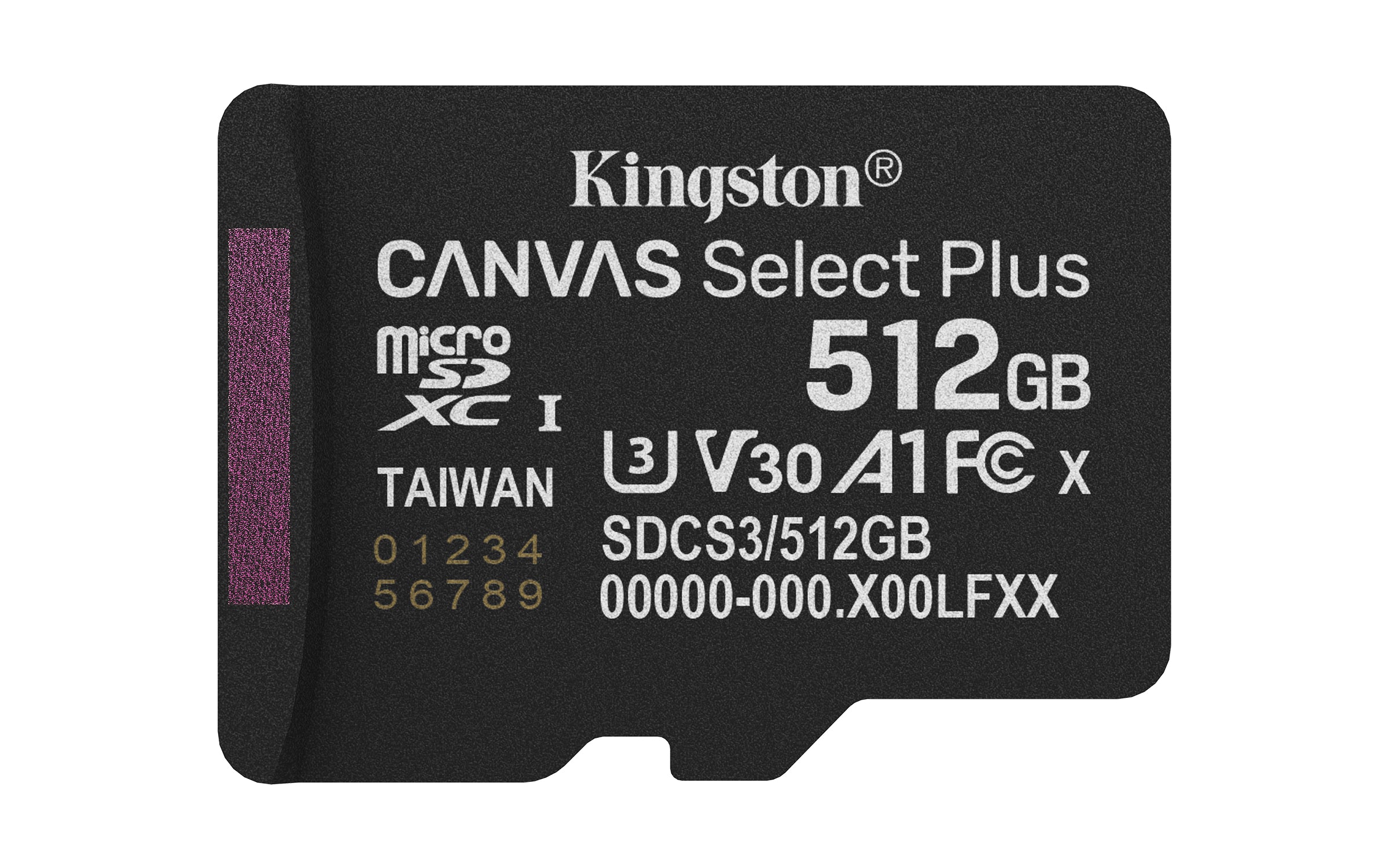 MEMORIA FLASH MICRO SD KINGSTON SDXC CANVAS SELECT PLUS 512GB 150MB/S UHS-I U3 V30 SIN/ADAPTADOR (SDCS3/512GBSP)