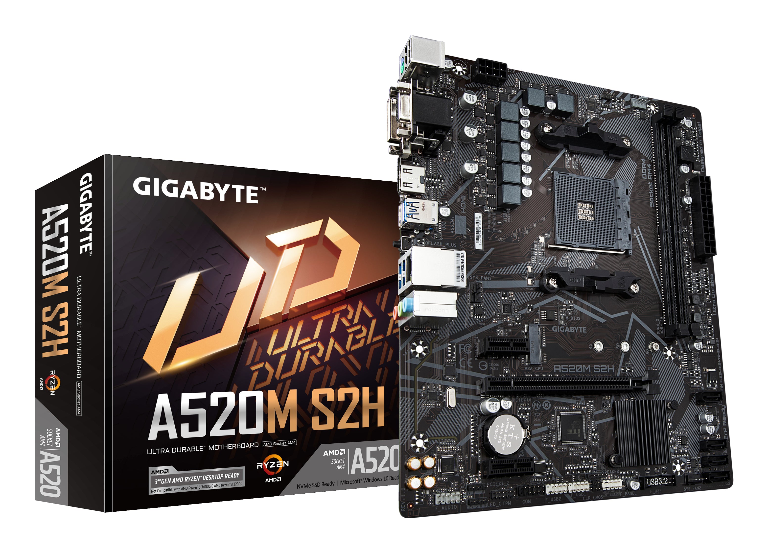 MB GIGABYTE A520 AMD S-AM4 3A GEN/2XDDR4 3200/HDMI/DVI/VGA/4XUSB 3.2/M.2/MICRO ATX/GAMA BASICA