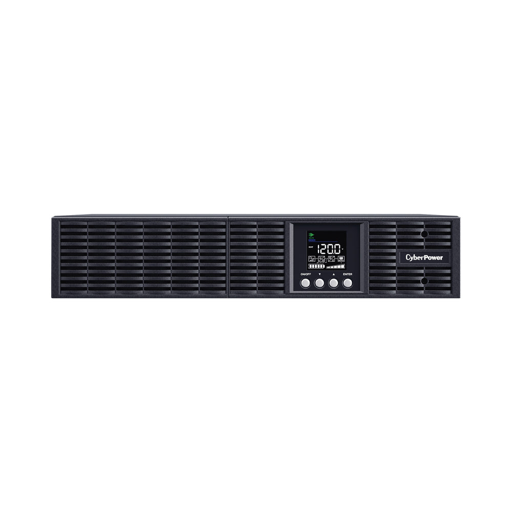NO BREAK CYBERPOWER OLS2000RT2UA 2000VA / 1800W ONLINE, RACK/ TORRE, LCD VOLTAJE DE ENTRADA Y SALIDA 120V, SALIDA NEMA 5-20R X8, 2 AÑOS DE GARANTA 1 BATERA.