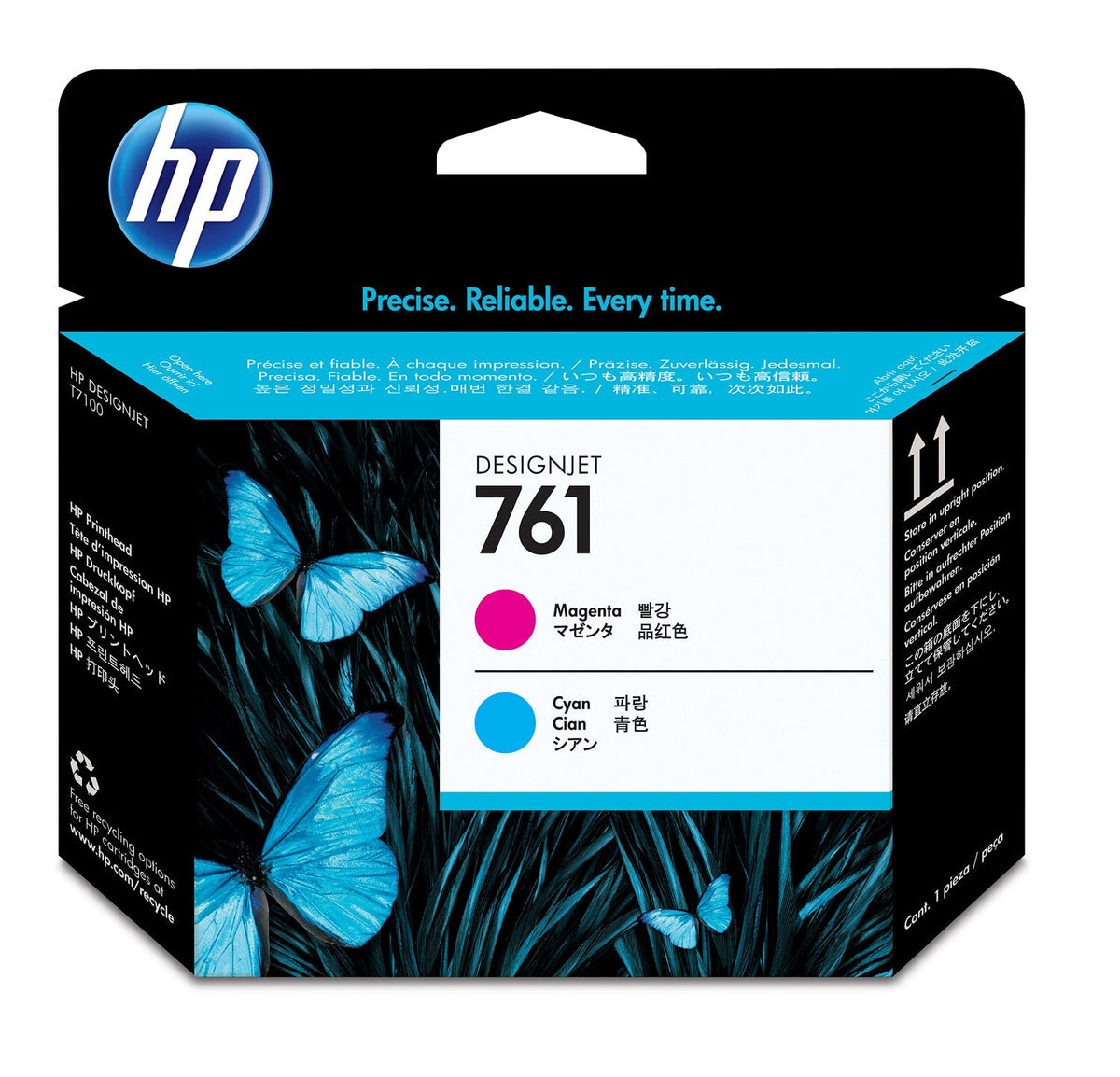 HP Cabezal de impresión DesignJet 761 magenta y cian