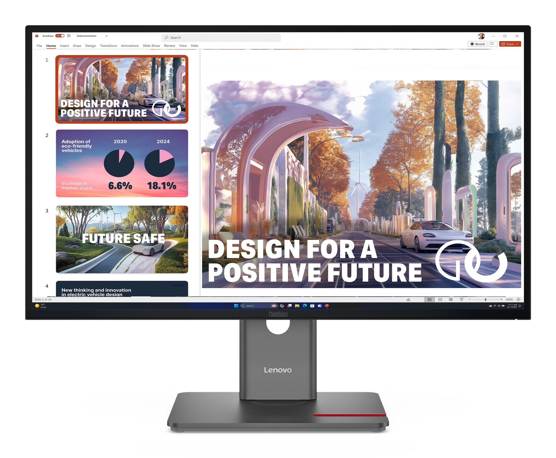 Monitor Lenovo ThinkVision P27QD-40 27" QHD 2560x1440 IPS Plana USB/HDMI/DP