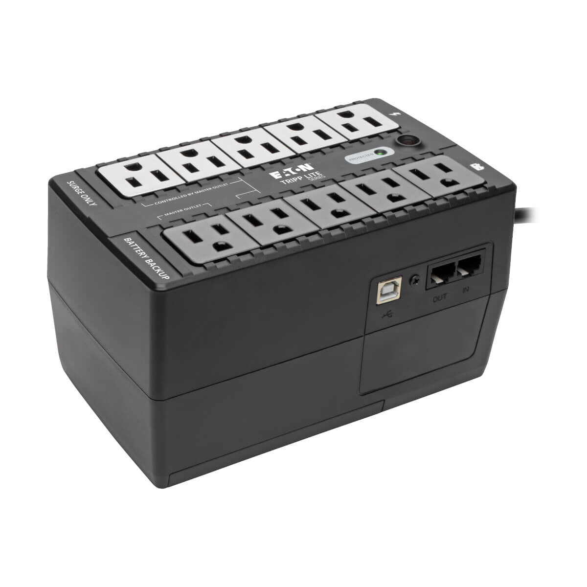 Tripp Lite ECO550UPS UPS Standby de 550VA 300W - 10 Tomacorrientes NEMA 5-15R, 120V, 50Hz / 60Hz, clavija 5-15P, ENERGY STAR, Instalación en Pared o Escritorio
