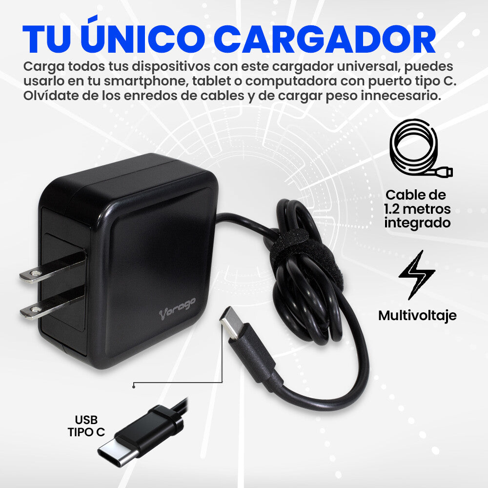Vorago AU-501 cargador de dispositivo móvil Universal Negro Corriente alterna Carga rápida Interior