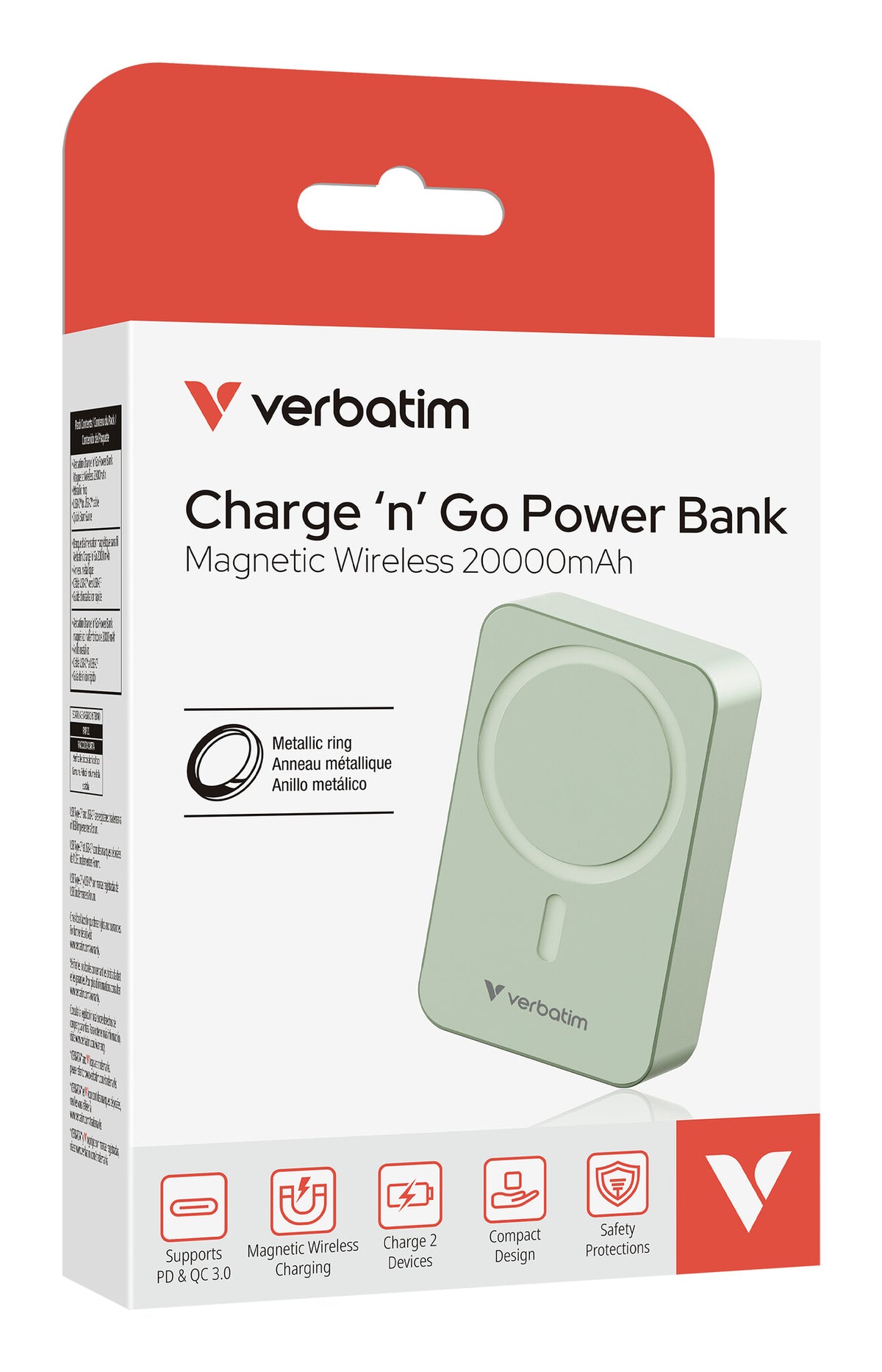 Verbatim Charge 'n' Go Essentials 20000 mAh Cargador inalámbrico Verde