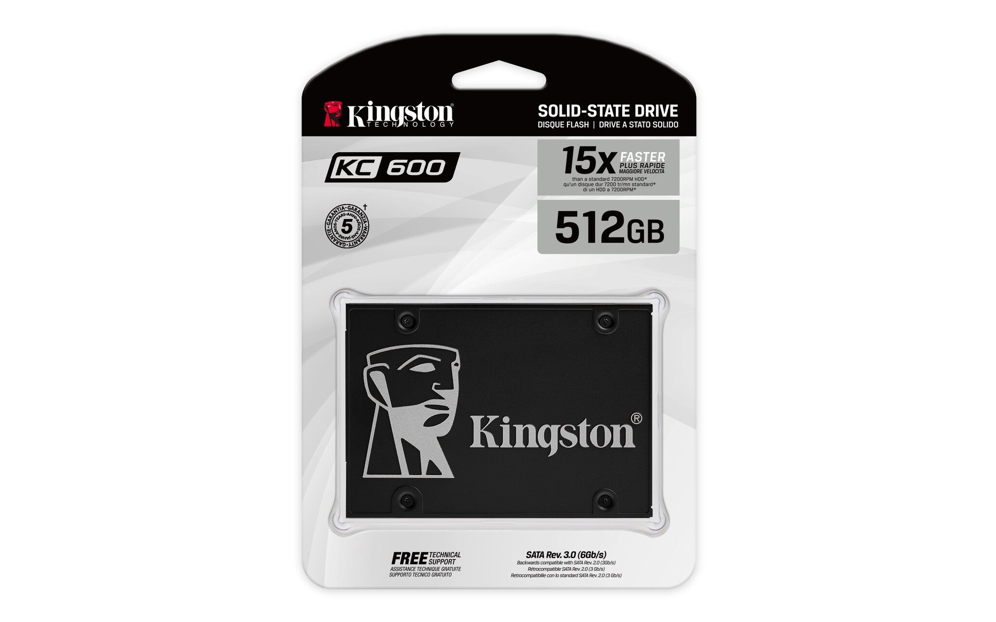 Kingston Technology KC600 512 GB 2.5" Serial ATA III 3D TLC