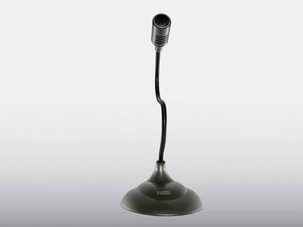 Perfect Choice Microfono de Lujo con Cuello Flexible Negro