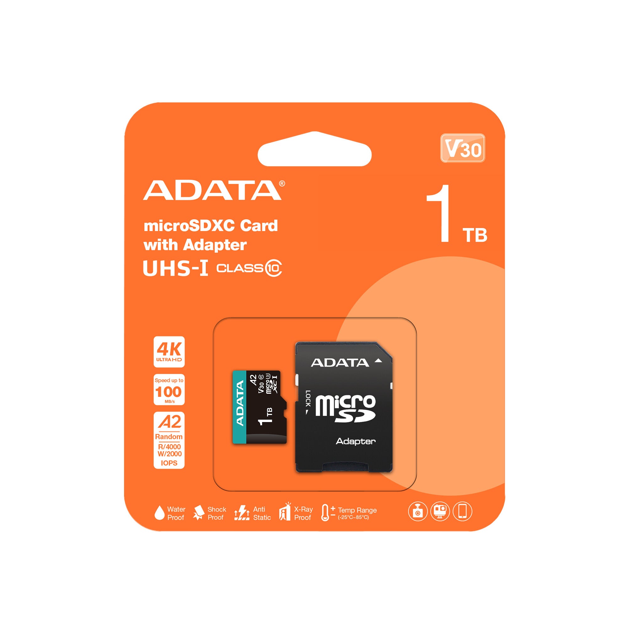 ADATA AUSDX1TUI3V30SA2-RA1 memoria flash 1 TB MicroSDXC UHS-I Clase 10
