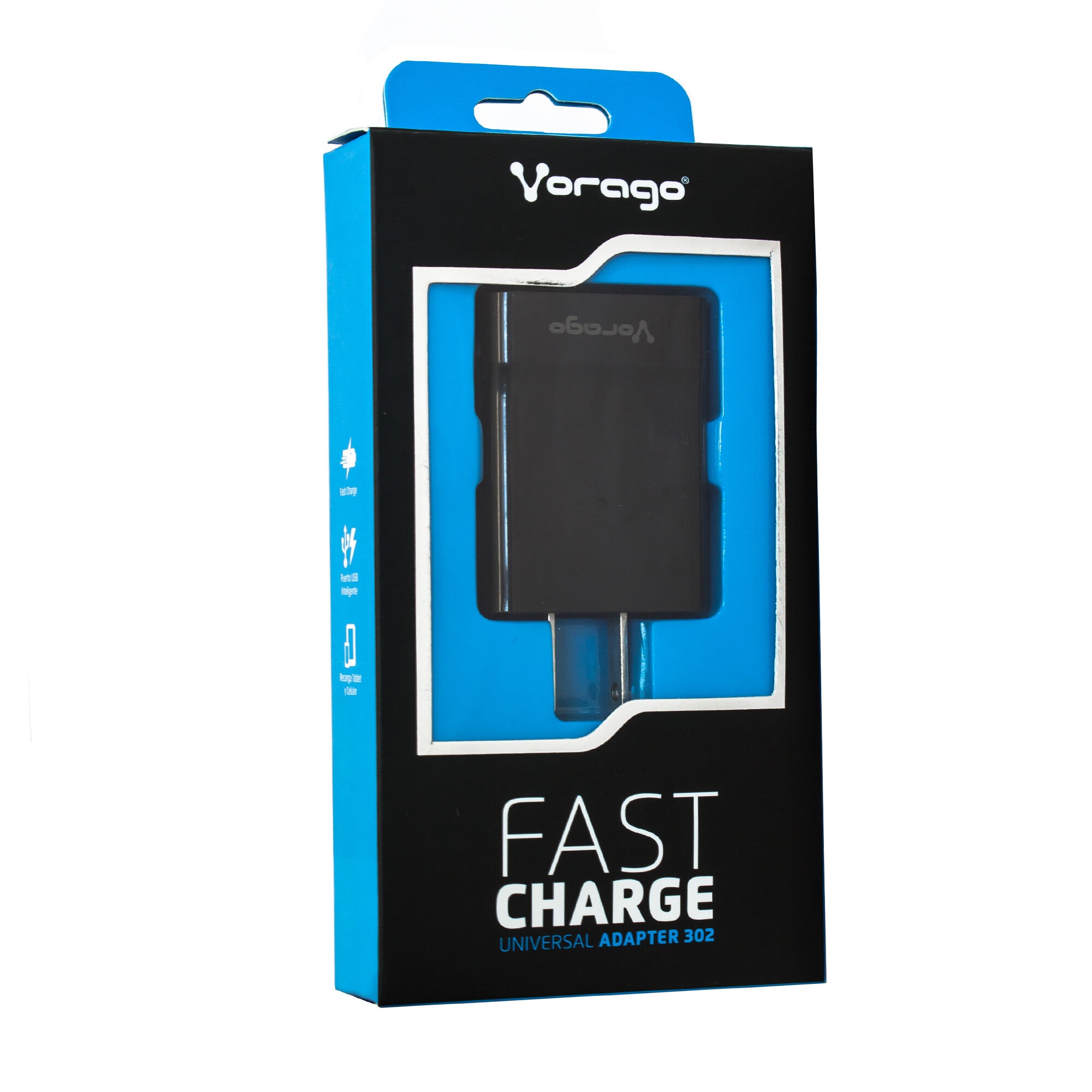 Vorago AU-302-BK adaptador e inversor de corriente Universal Negro