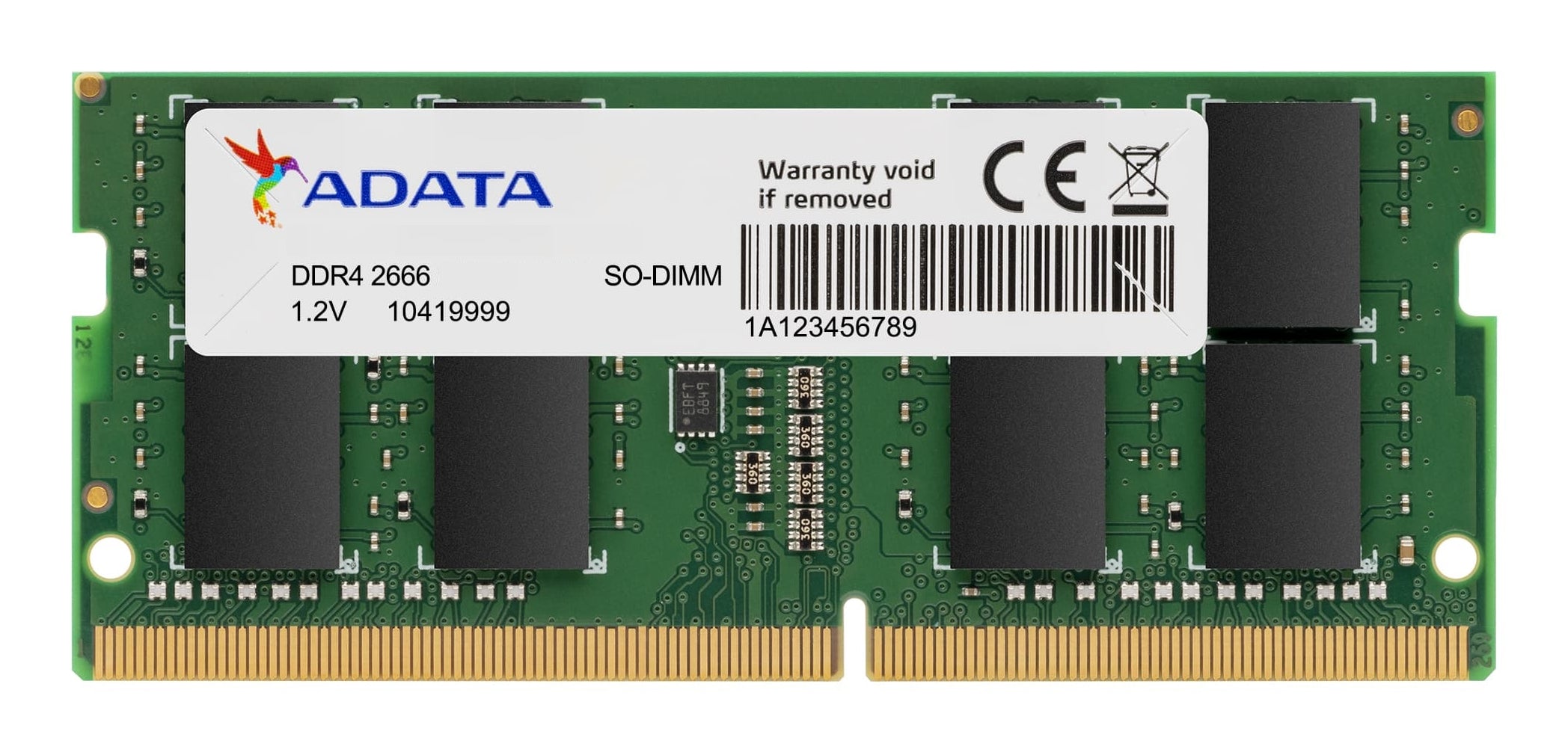 MEMORIA ADATA SODIMM DDR4 4GB PC4-21300 2666MHZ CL19 260PIN 1.2V LAPTOP/AIO/MINI PC AD4S26664G19-SGN