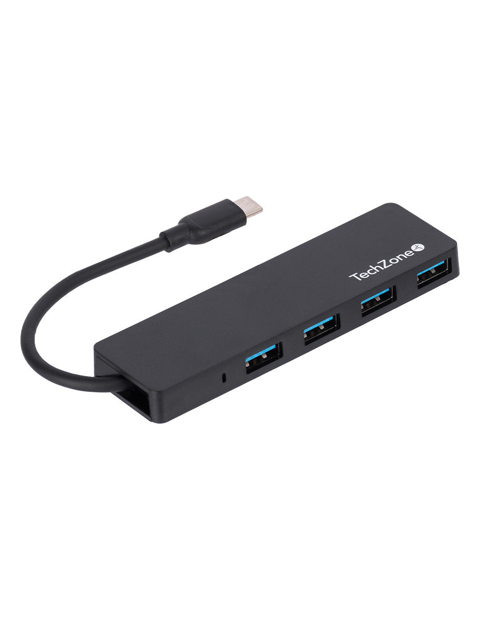 TechZone Connect HUB 3.0 USB 3.2 Gen 1 (3.1 Gen 1) Type-C 500 Mbit/s Negro