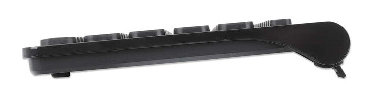 Manhattan Mini teclado USB inalámbrico, 12 teclas multimedia/funcionales, nano receptor USB-A, compacto, formato de perfil delgado, para PC y laptops, negro