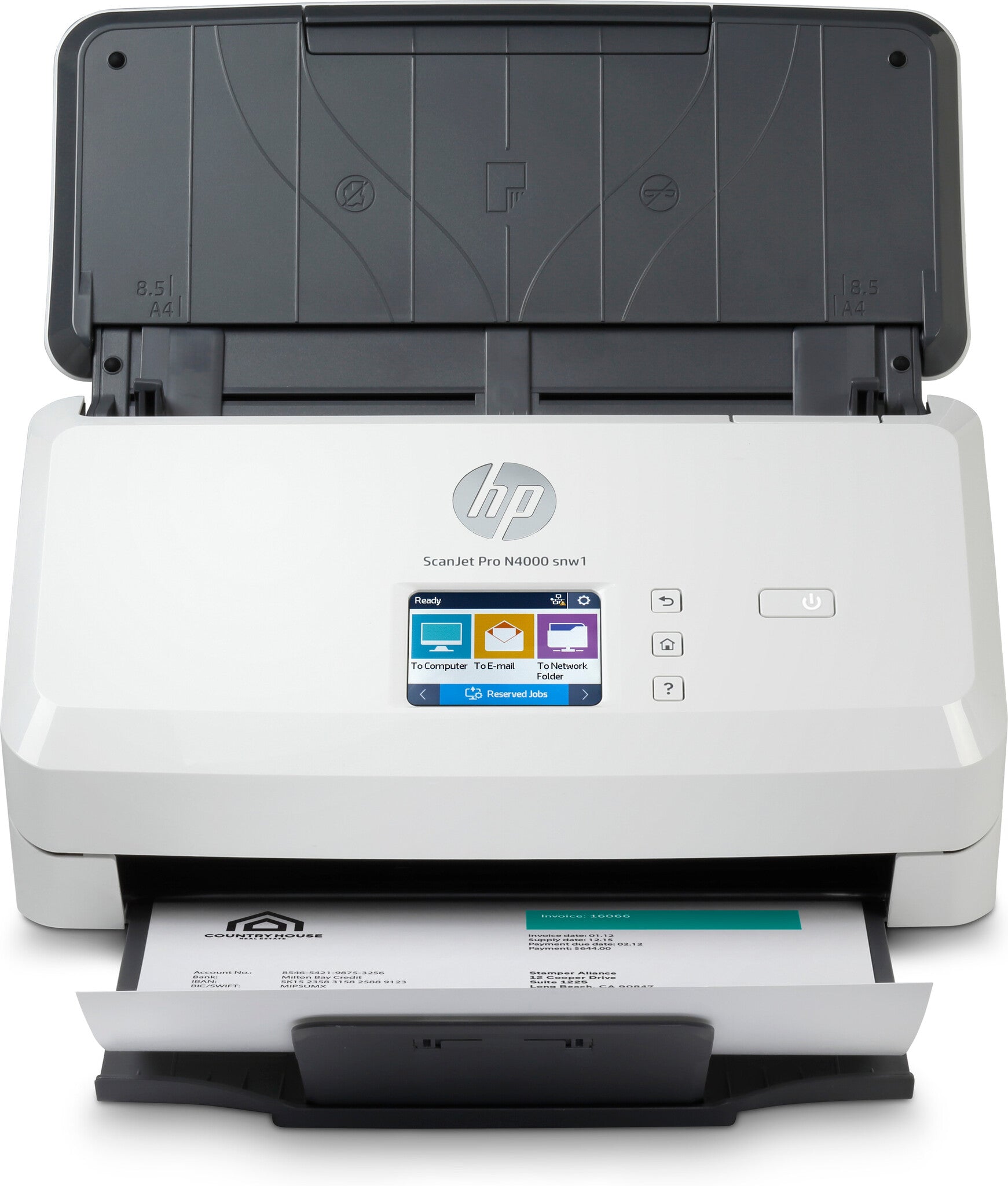 HP ScanJet Pro N4000 snw1 Escáner alimentado con hojas 600 x 600 DPI A4 Negro, Blanco