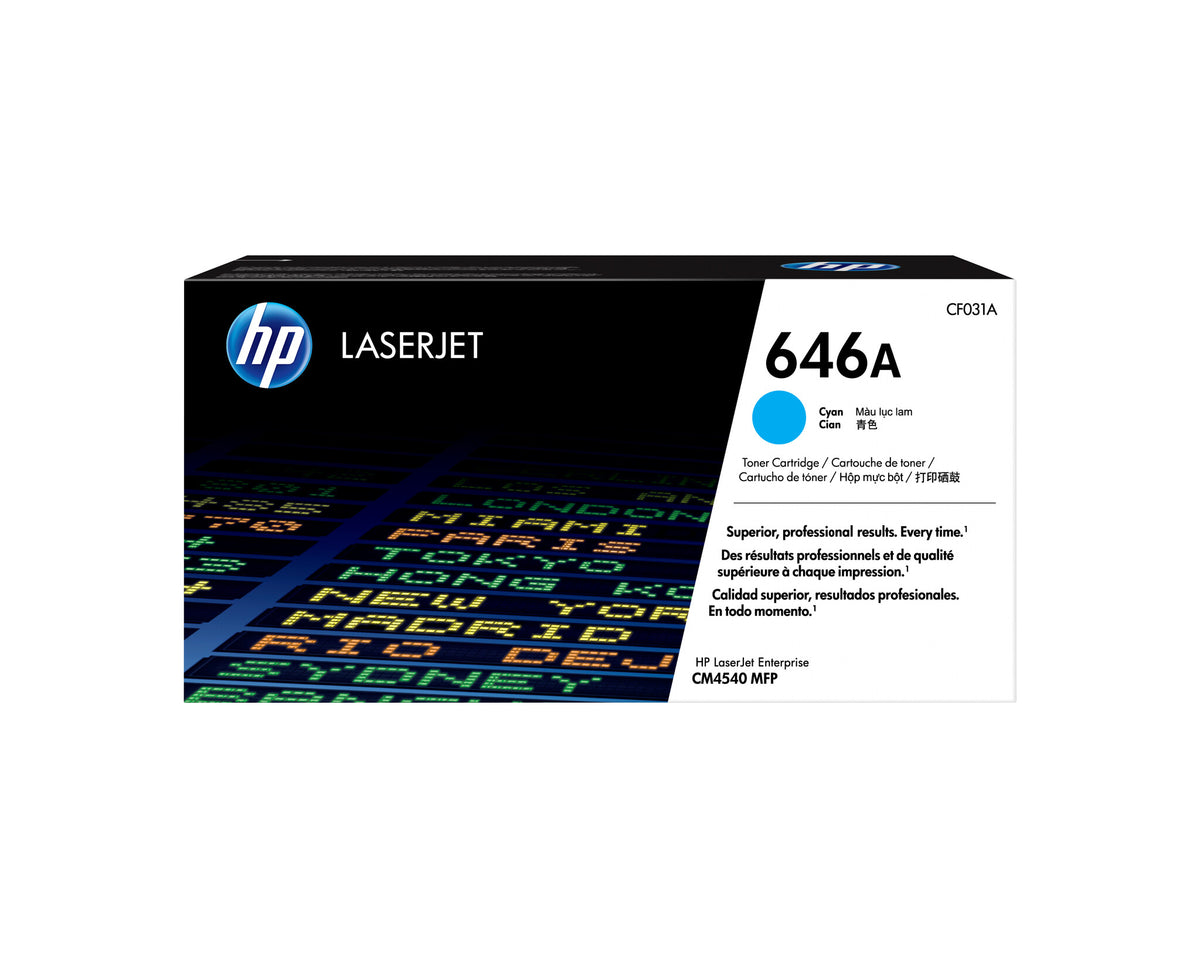 HP Cartucho original de tóner cian 646A LaserJet
