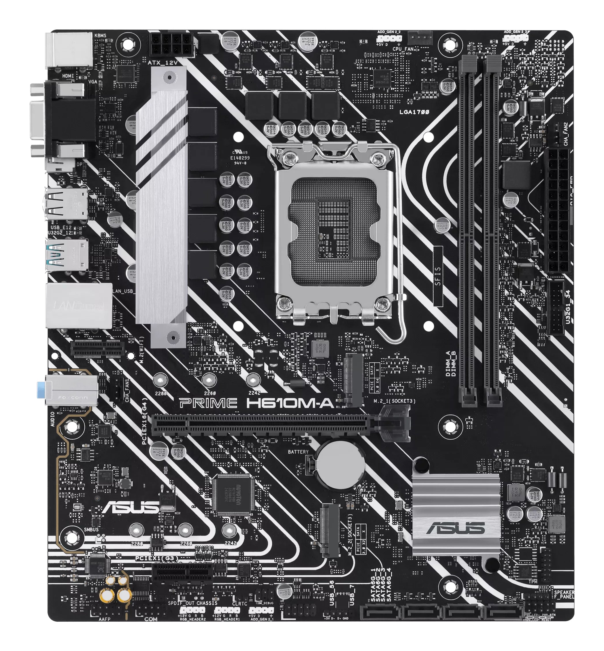 Tarjeta Madre Asus PRIME H610M-K D4-CSM 2xDDR4 64GB 3200Mhz HDMI VGA PCIe 4.0 M.2 S 1700 12th 13th 14th Gen mATX