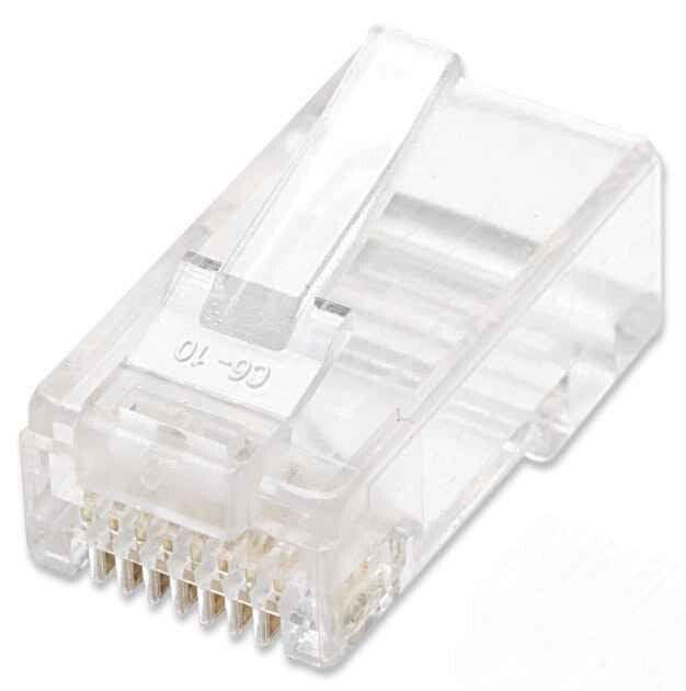 Intellinet PLUG RJ45 CAT5E MULTIFILAR UTP BOTE 100 PZAS ORO 15-MICRAS