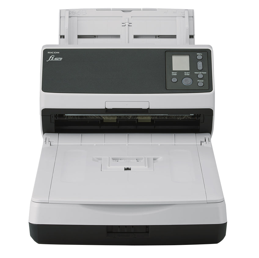 ESCANER RICOH FI-8270, 70 PPM/ 140 IPM, 600 DPI. 24 BITS, USB, ETHERNET RED, DUPLEX, ADF, CAMA PLANA
