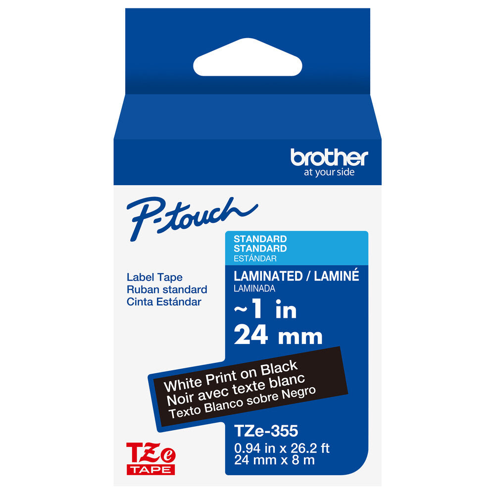 Brother TZE355G cinta para impresora de etiquetas Blanco sobre negro TZe