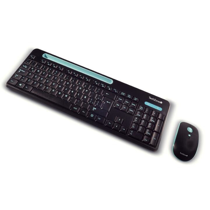 TechZone TZ20COMB02-INA teclado Ratón incluido Universal RF inalámbrico QWERTY Negro, Azul