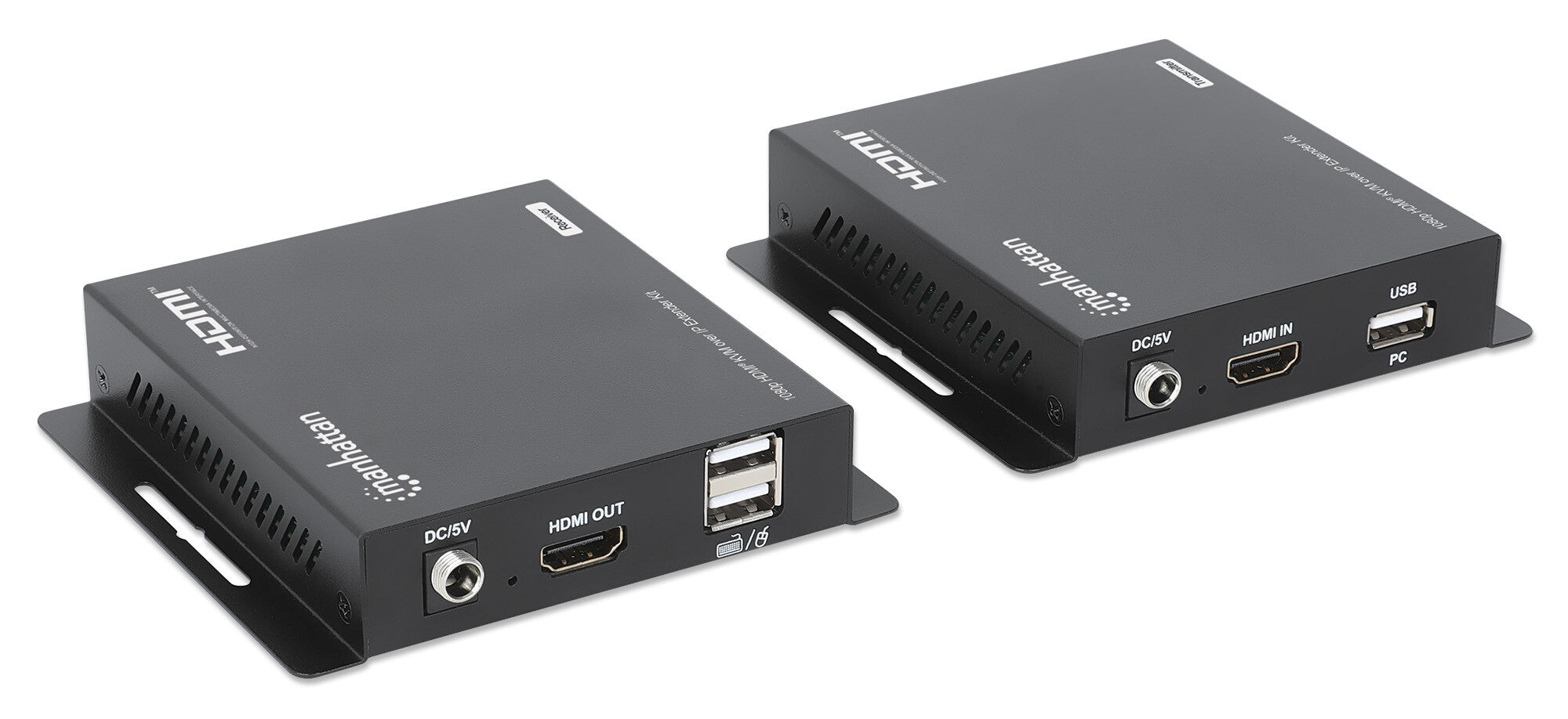 Manhattan 208413 extensor de audio/video Transmisor y receptor AV Negro