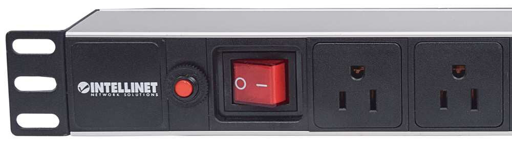 Intellinet Barra multicontacto con 8 salidas para montaje en 1U de rack de 19" - Tipo EU