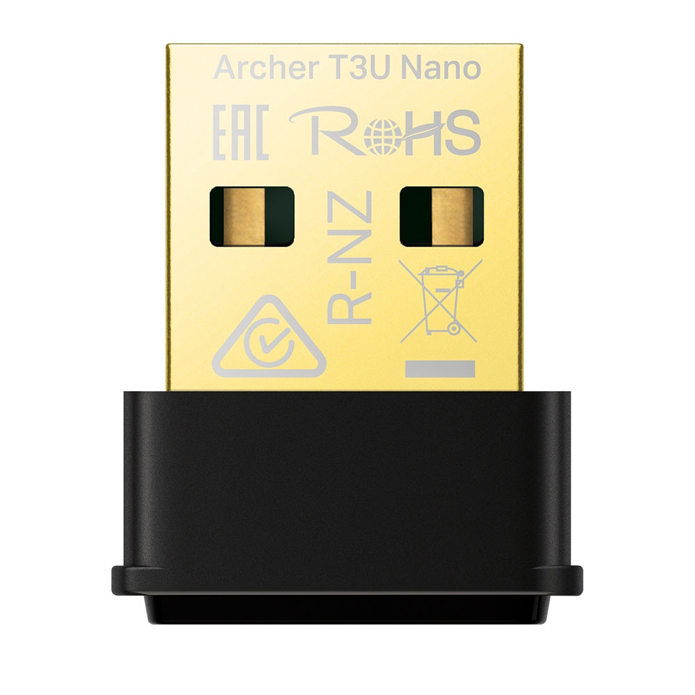 TARJETA DE RED | TP-LINK | ARCHER T3U NANO | AC1300 | USB | INALAMBRICO | 5GHZ 867MBPS | 2.4GHZ 400MBPS | COMPATIBLE CON WINDOWS 11/10/8.1/8/7, MAC OS 10.15 Y ANTERIOR