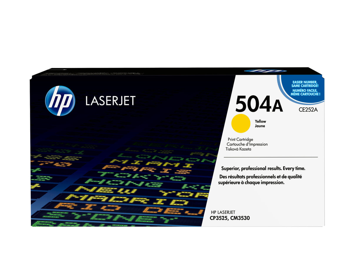 HP Cartucho original de tóner amarillo 504A LaserJet