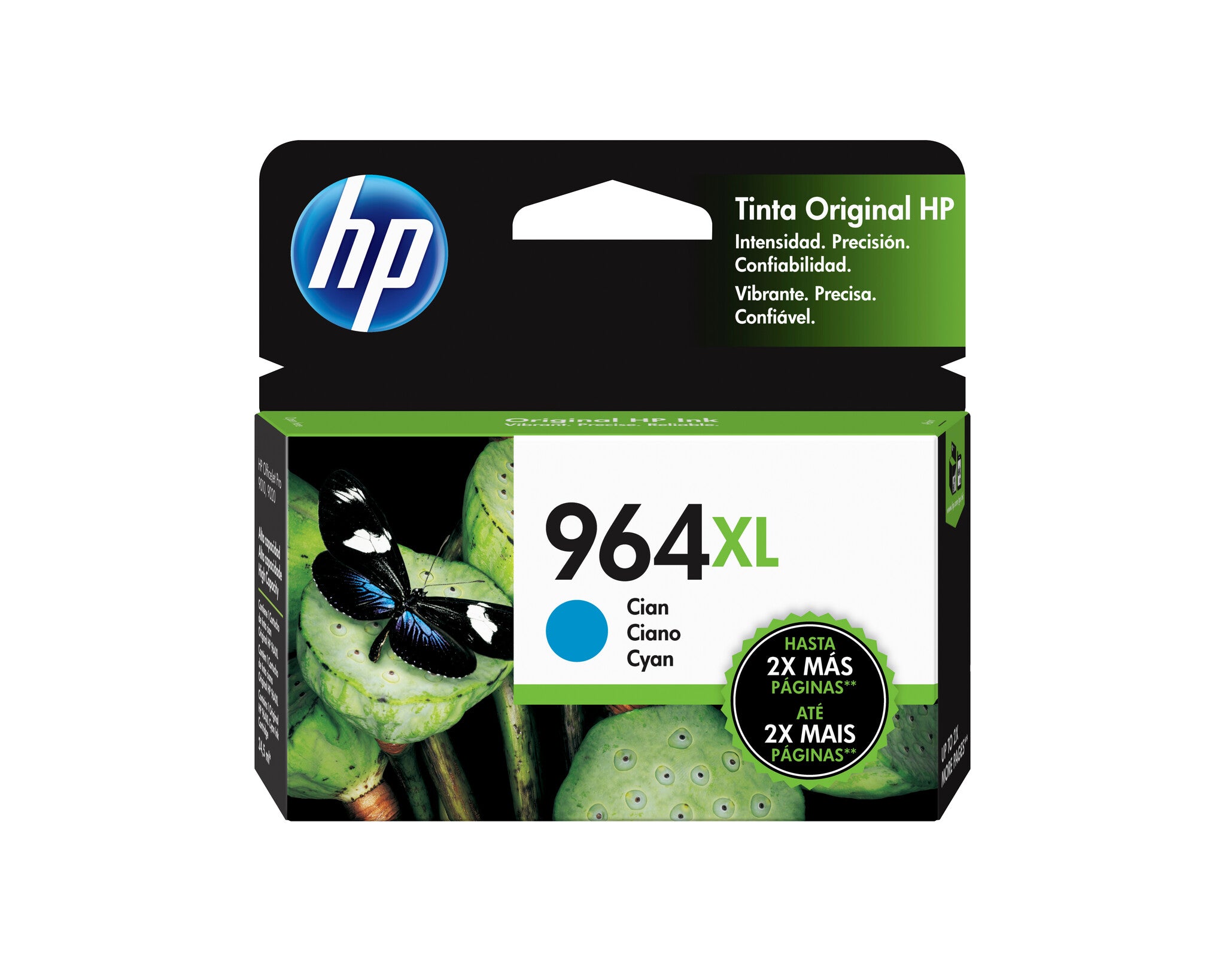HP Cartucho original de tinta de alto rendimiento 964XL cian
