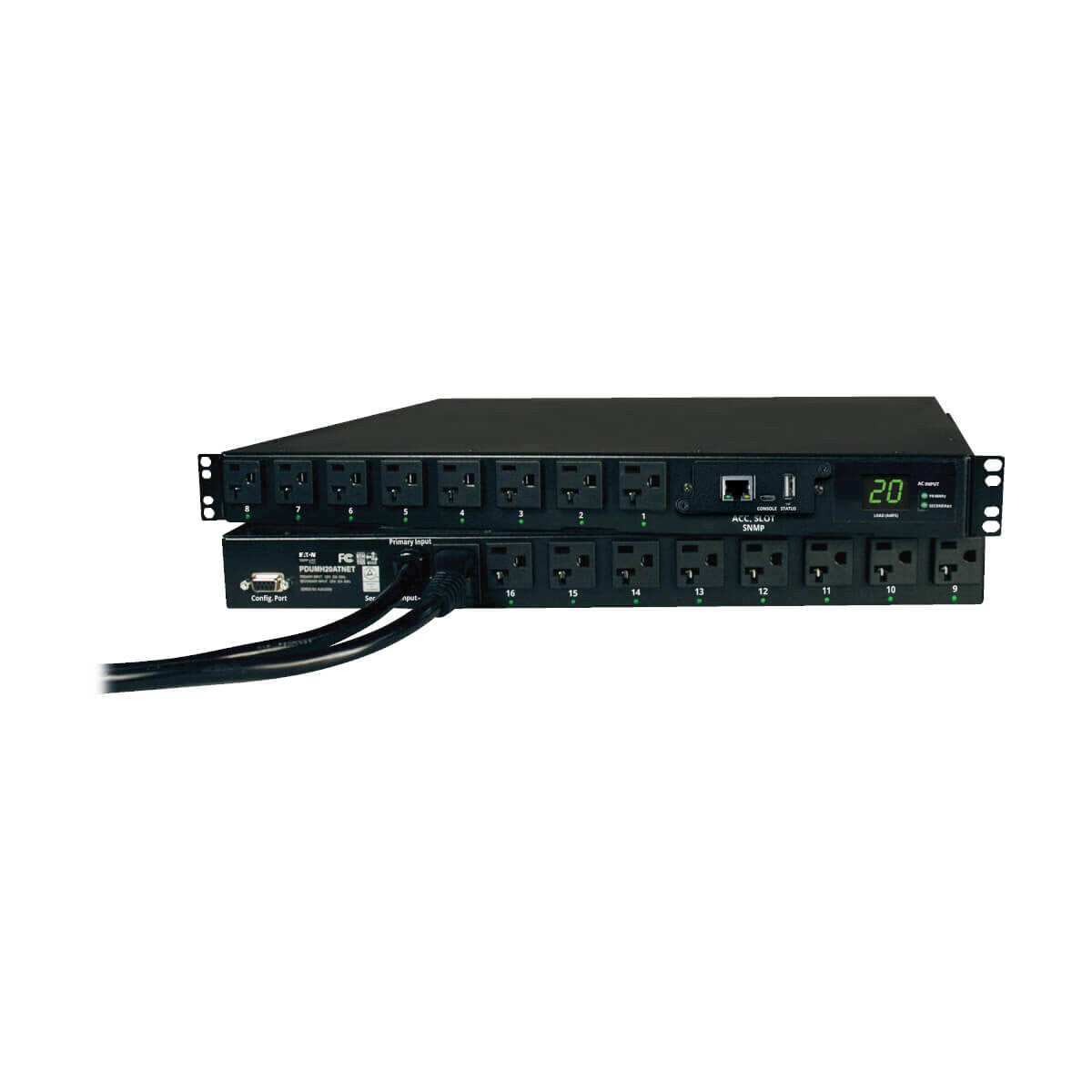Tripp Lite PDUMH20ATNET PDU Monofásico Controlable con Switch de Transferencia Automática, 1.9kW, Entradas 15-20P / 5-20P de 120V, 16 Tomacorrientes 5-15/20R, 1U, TAA