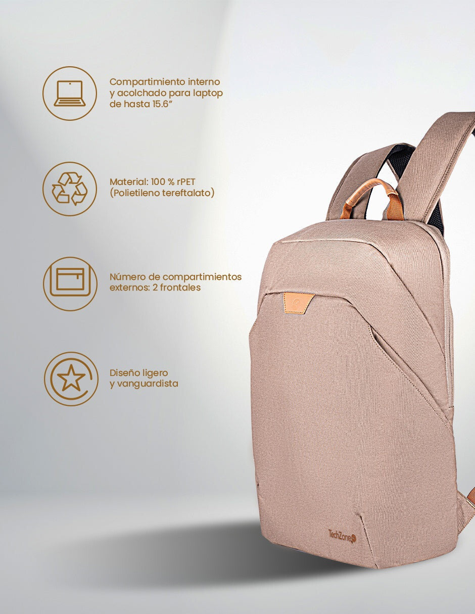 TechZone TZLBP56W-C mochila Color camel Tereftalato de polietileno reciclado (rPET)