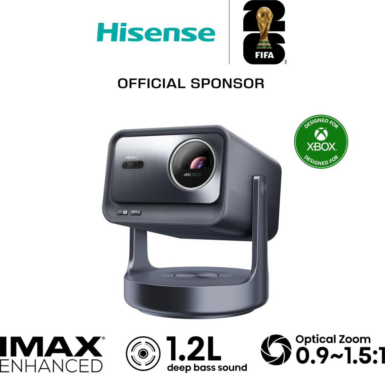 Hisense C2 Ultra 4K Laser Mini Projector - 65-300 Pure Triple Color Dolby Vision Atmos 3000 ANSI Lumens Brightness