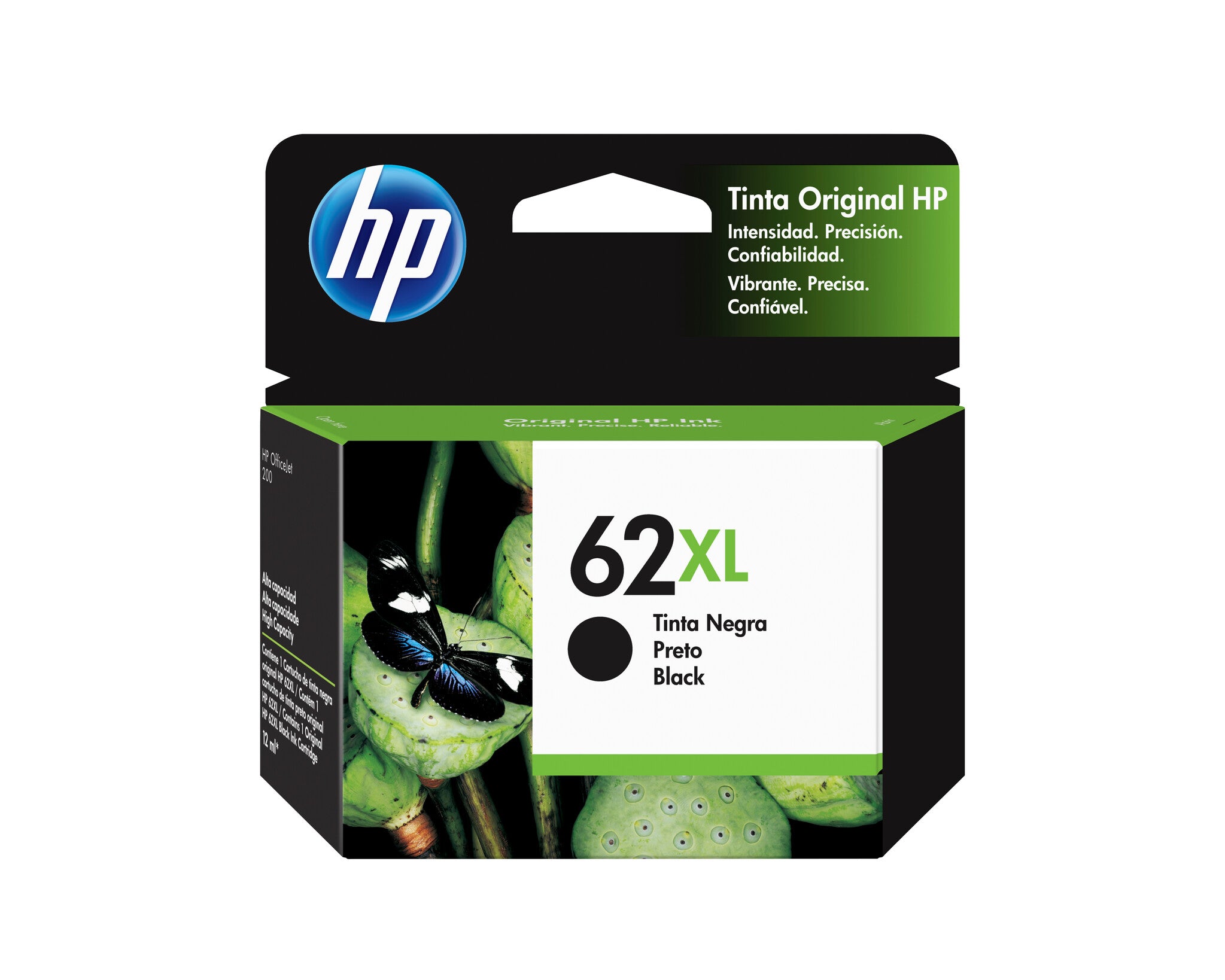 HP Cartucho original de tinta de alta capacidad 62XL negro