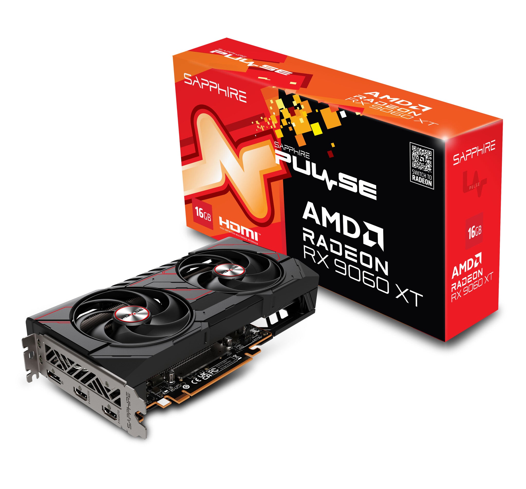 Sapphire PULSE AMD Radeon RX 9060 XT 16GB GPU GDDR6