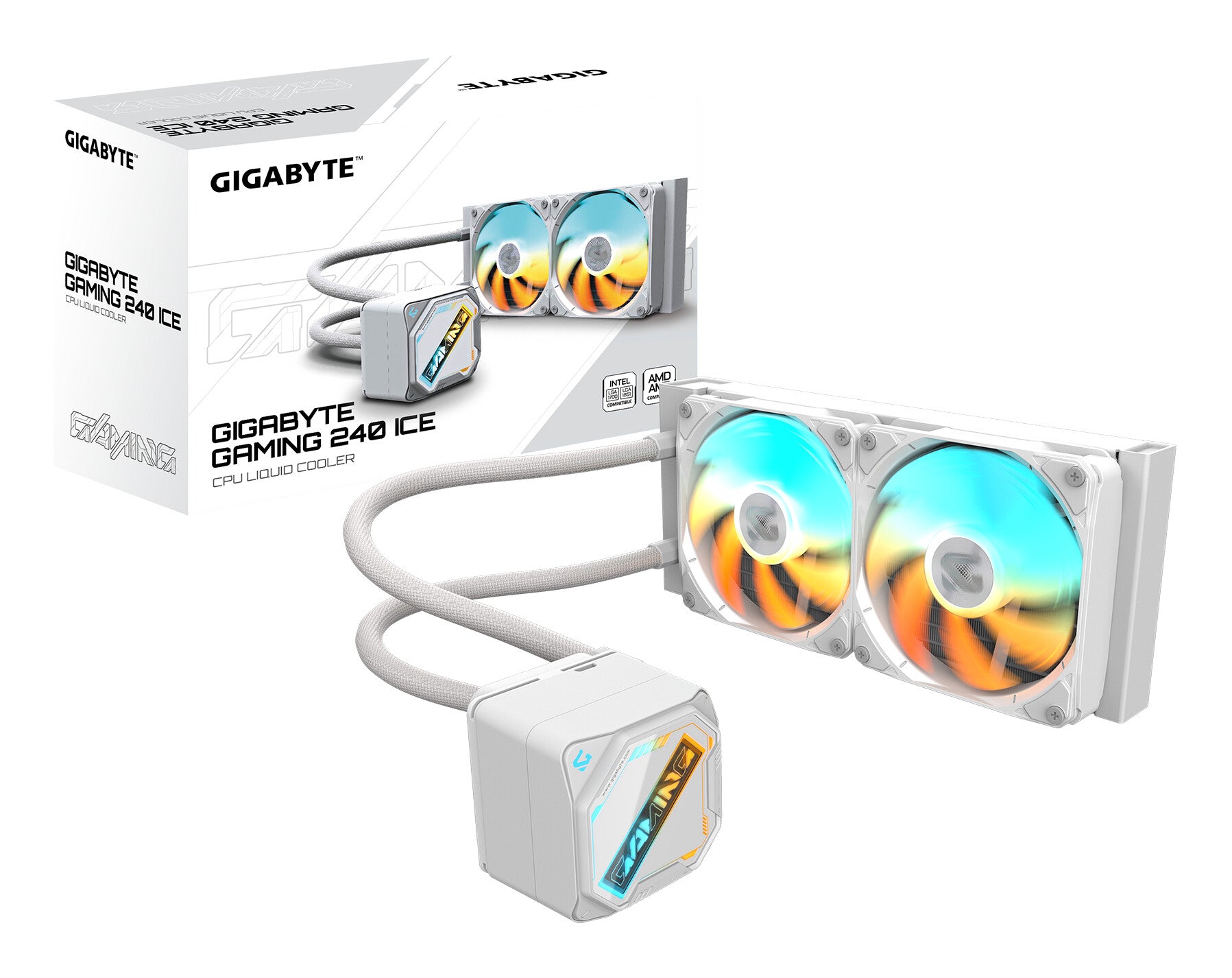 GIGABYTE GAMING 240 ICE Procesador Refrigerador de líquidos todo en uno 12 cm Blanco