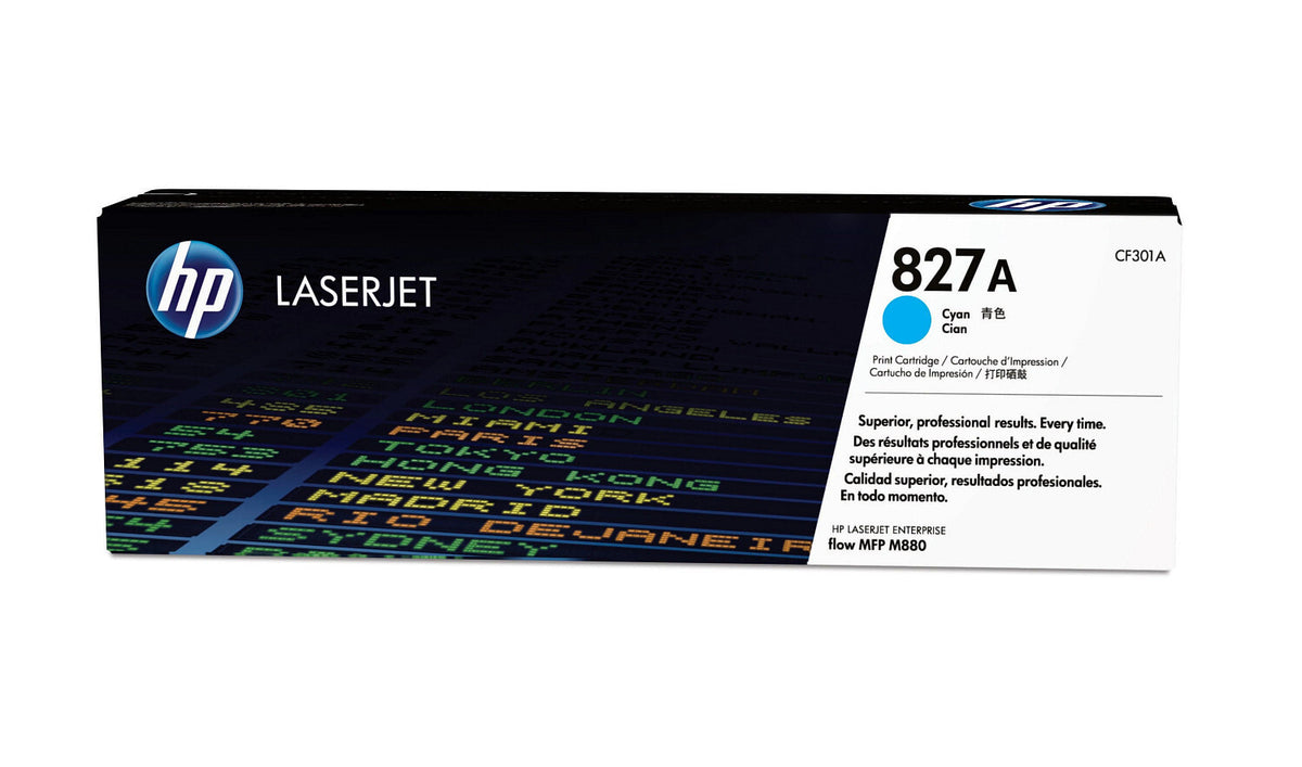 HP Cartucho original de tóner cian 827A LaserJet