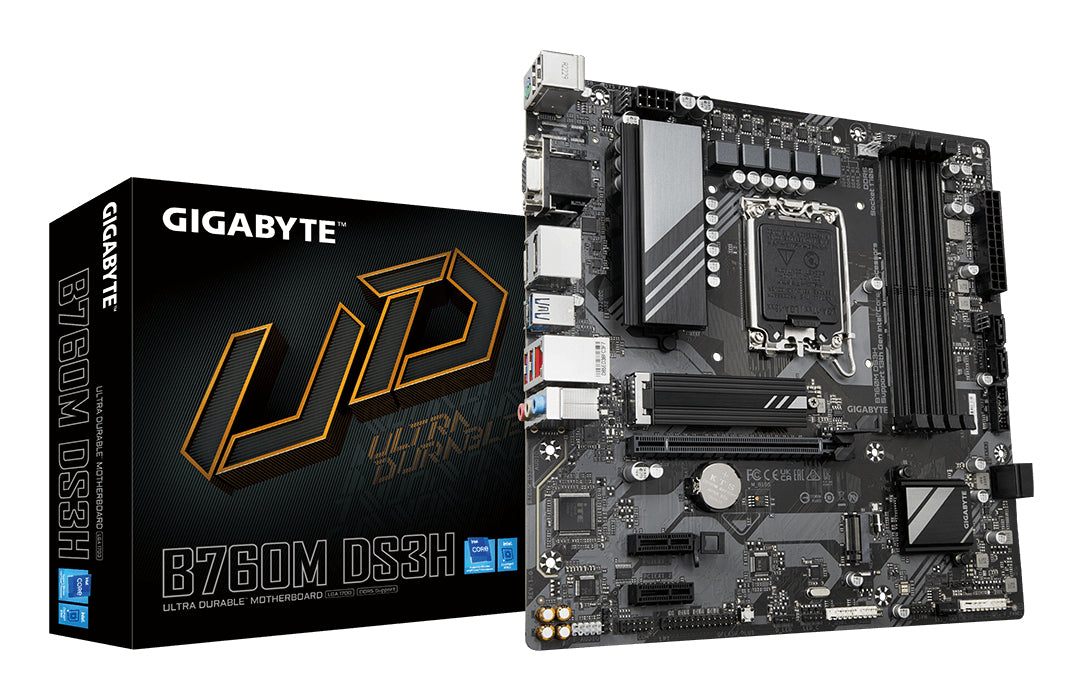 MB GIGABYTE B760 INTEL S-1700 14A, 13A, 12A GEN/4XDDR5 4800MHZ/HDMI/DP/5X USB 3.2/MICRO ATX/GAMA MEDIA