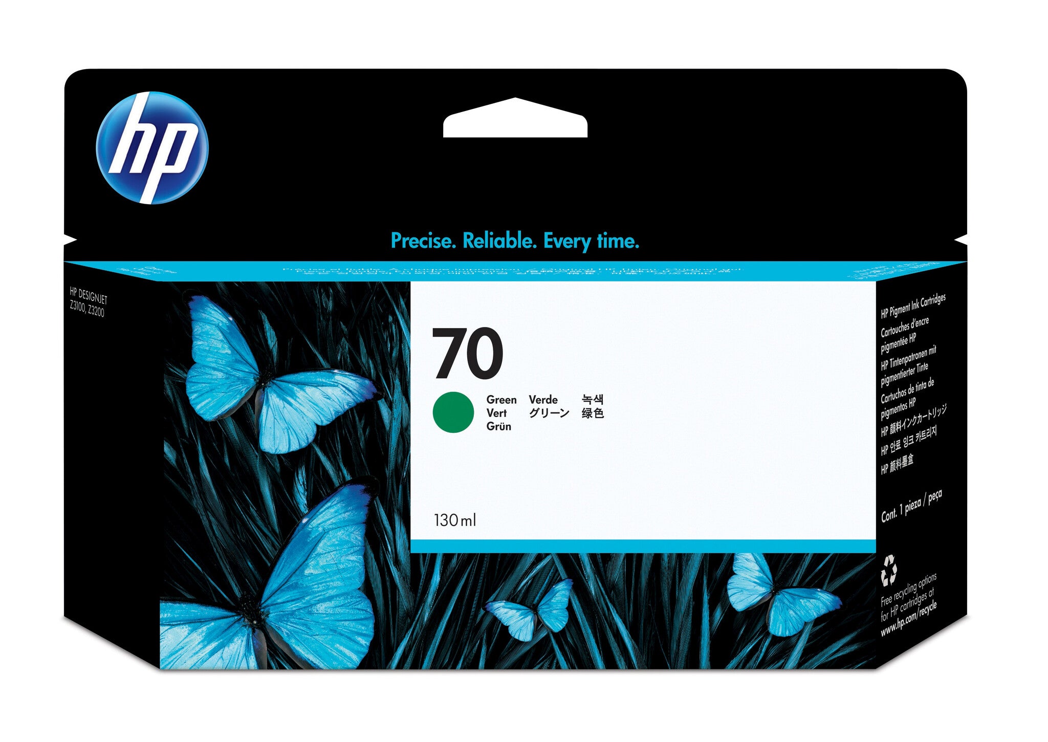 HP Cartucho de tinta DesignJet 70 de 130 ml verde