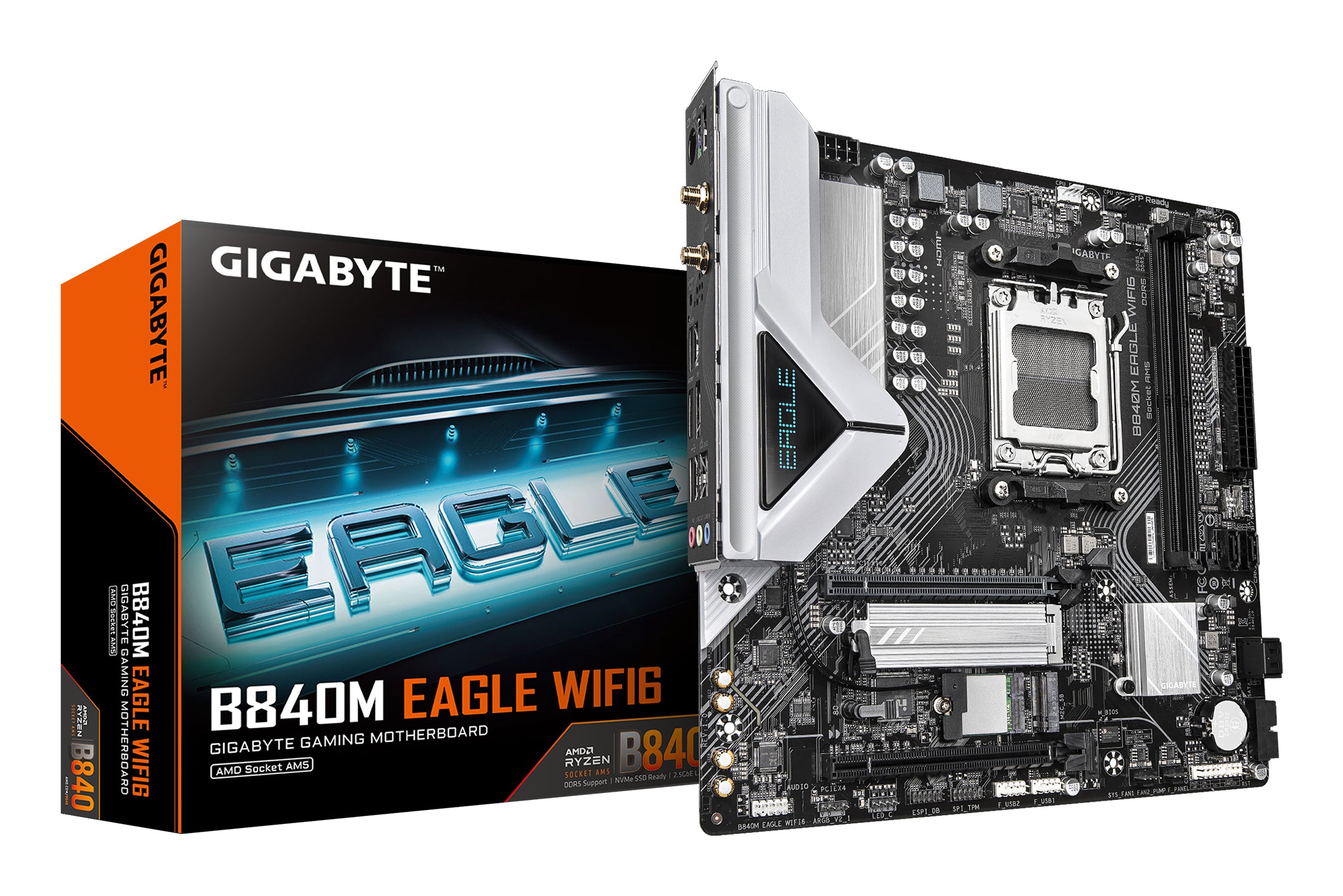 TARJETA MADRE GIGABYTE B840M EAGLE WIFI6 / SOCKET AM5 / DDR5 / MICRO ATX / GAMA MEDIA