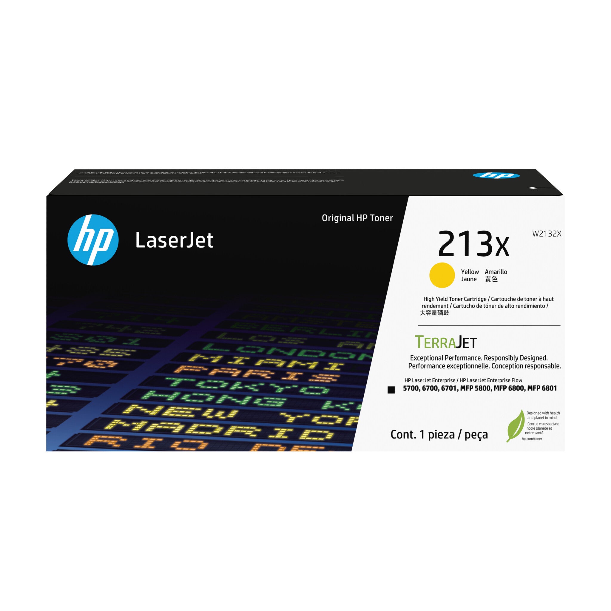 HP Cartucho de tóner original LaserJet 213X de alto rendimiento, amarillo