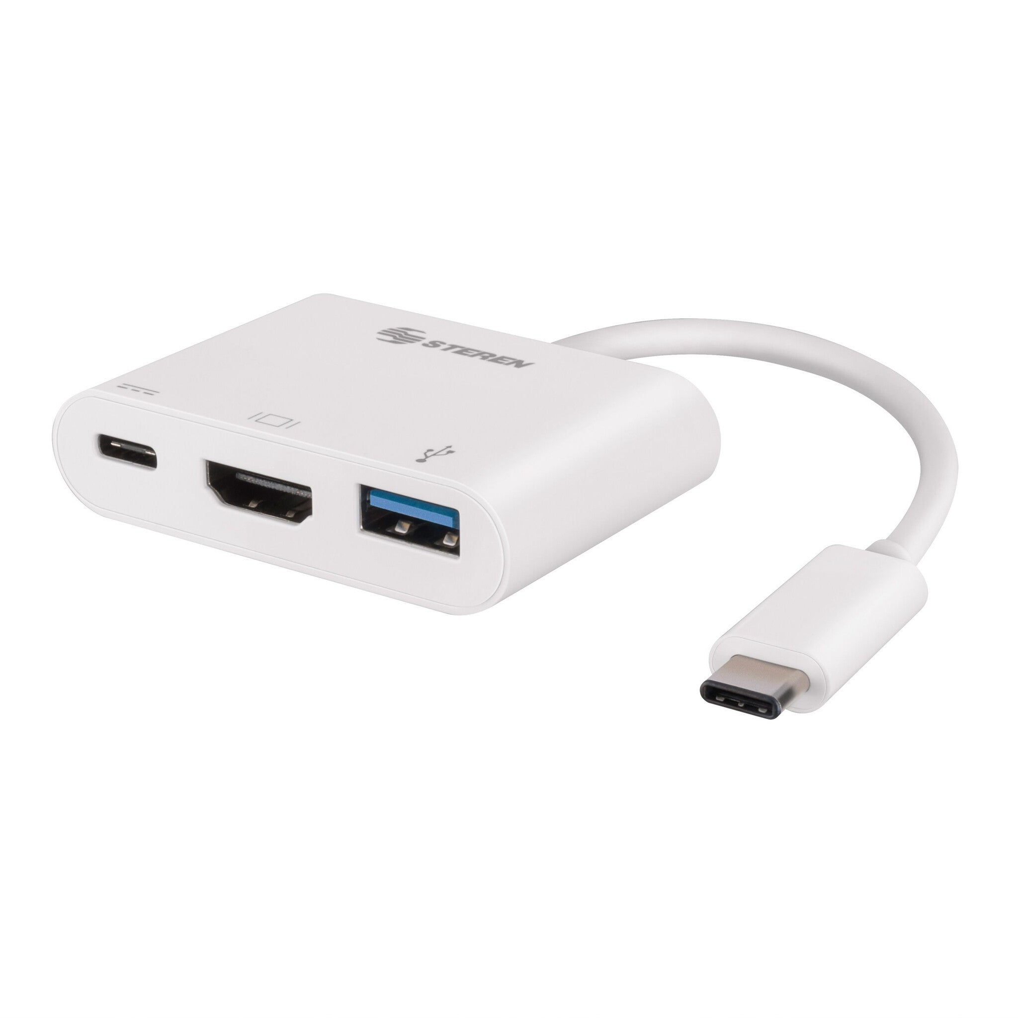 Steren USB-471 base para laptop o replicador de puertos USB 3.2 Gen 1 (3.1 Gen 1) Type-C Blanco