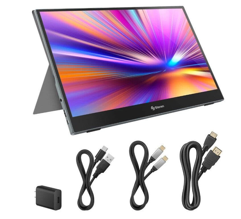 Steren DIS-116T monitor de computadora 39.6 cm (15.6") 1920 x 1080 Pixeles Full HD LCD Pantalla táctil Gris