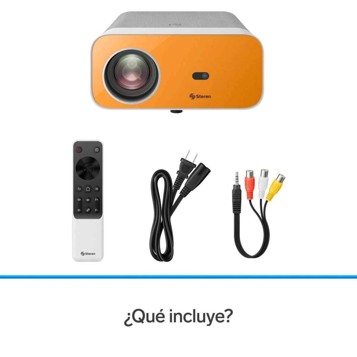 Steren PRO-4000 video proyector Proyector de alcance estándar 300 lúmenes ANSI 1080p (1920x1080) Gris, Naranja, Blanco