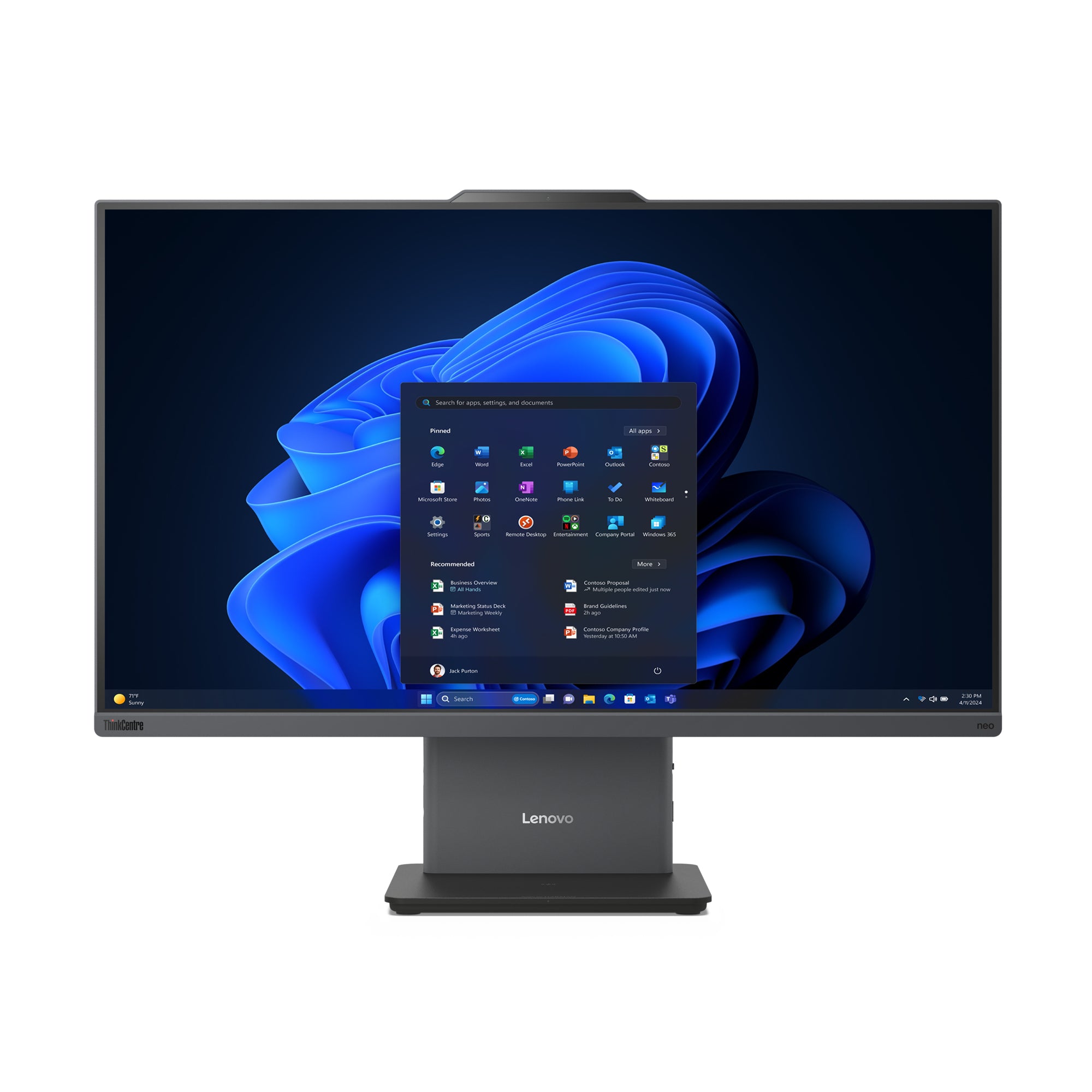 All in One Lenovo ThinkCentre Neo 50a 27" Gen 5 Intel C i5-13420H Disco duro 512GB SSD Ram 16GB Windows 11 Pro Color Neg