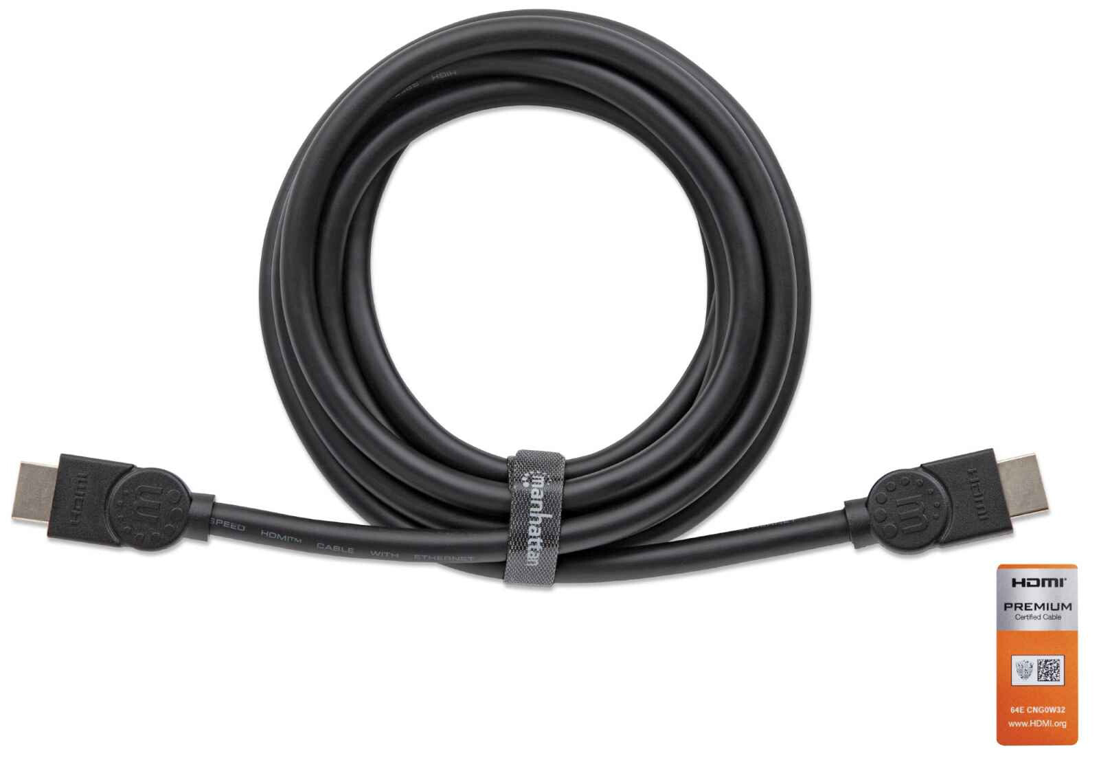 Manhattan Cable HDMI de Alta Velocidad con Canal Ethernet, Versión Premium