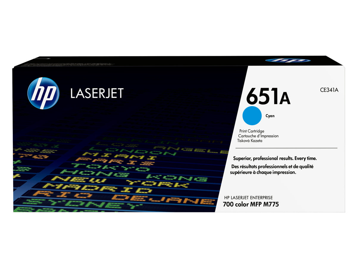 HP Cartucho original de tóner cian 651A LaserJet